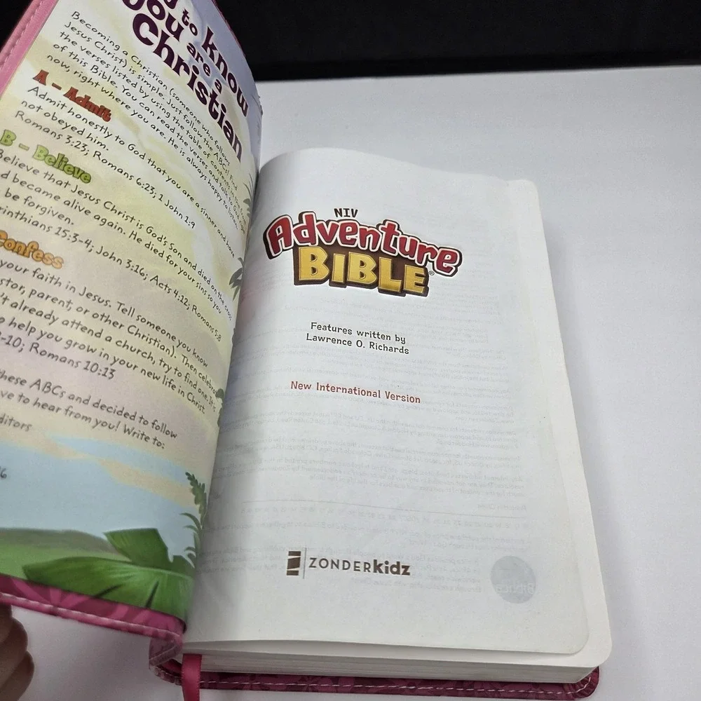 NIV Adventure Bible Kids Pink Italian Duo-Tone Floral ZONDERVAN